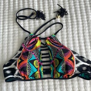 Vibrant Trina Turk Multicolor Halter Bikini Top